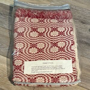 Red and White Woven Blanket